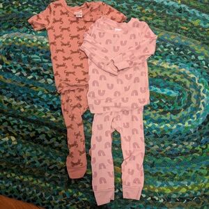 Hanna Andersson Pink and Brown Kids Pajama Set